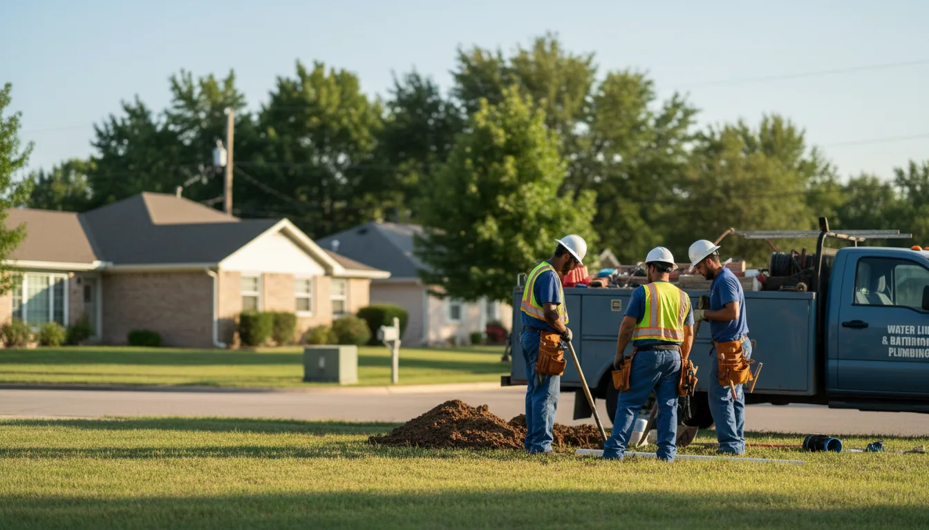 Residential water line and bathroom plumbing service in Delhi, LA